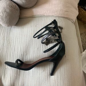 Black Isabel marent ankle wrapped heel